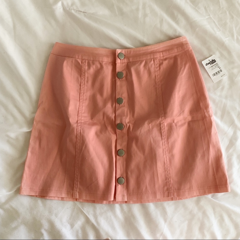 Charlotte Russe Pink Button Up Mini Skirt
